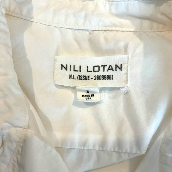 Nili Lotan Yorke Button Down Shirt White Size S Long Sleeve 100% Cotton Collar - Picture 10 of 12